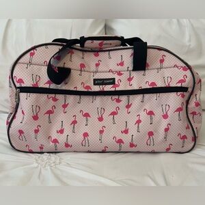 Betsy Johnson Flamingo duffel wheel luggage.